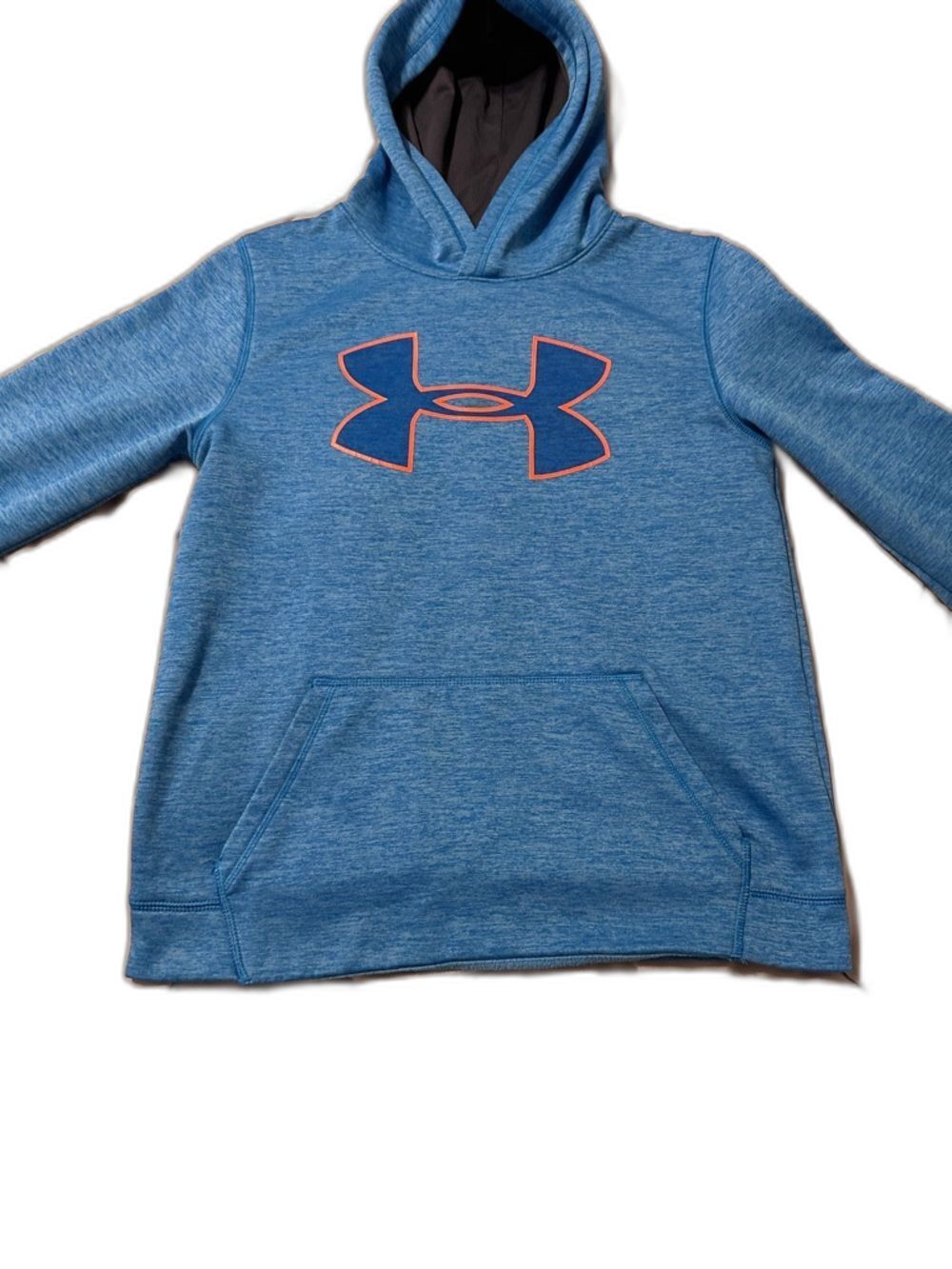 Under Armour ColdGear Hoodie Youth Large Blue Pullover Athletic Sweatshirt